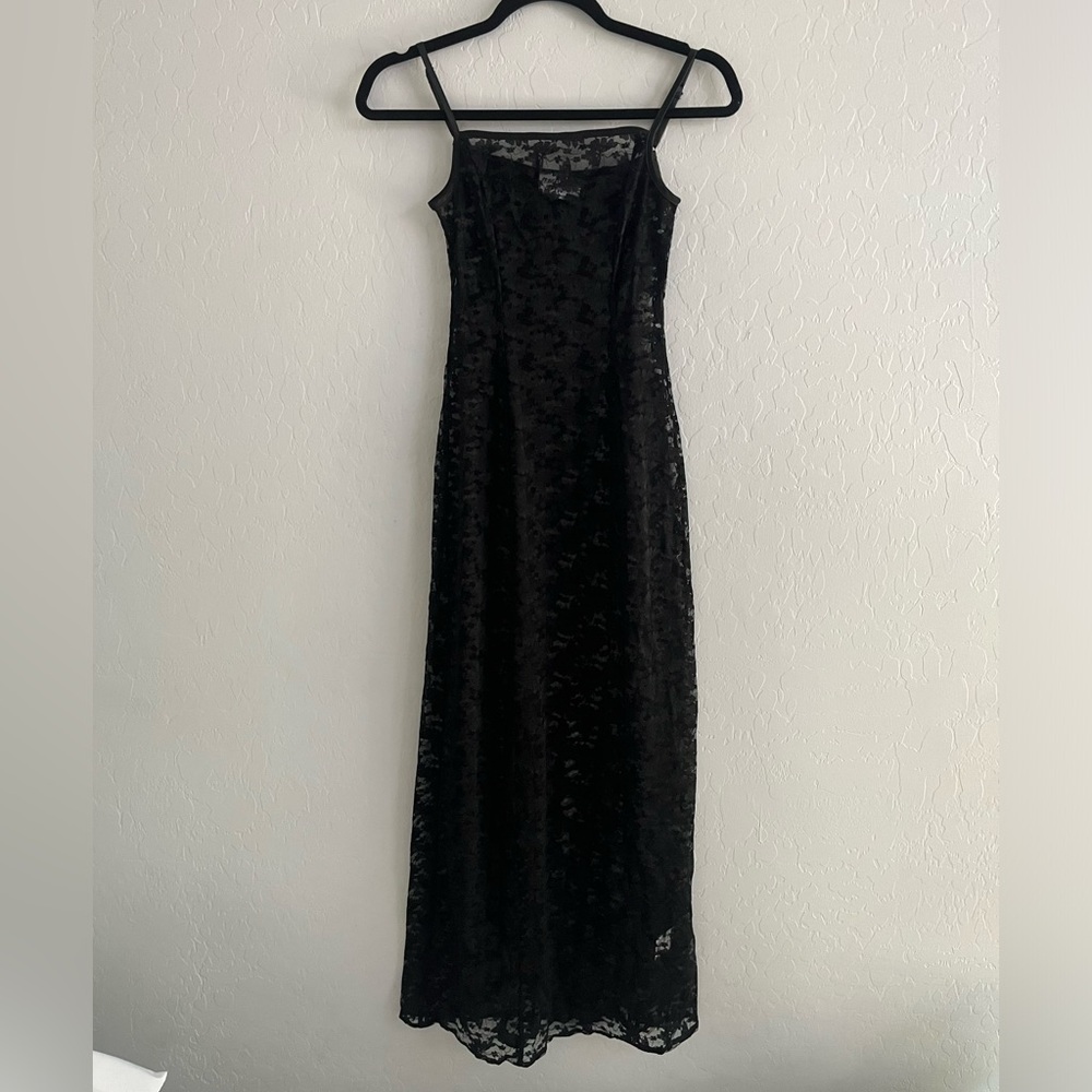 Black lace maxi dress